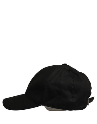 Men Black Cotton Baseball Capello 6 Panels Hat