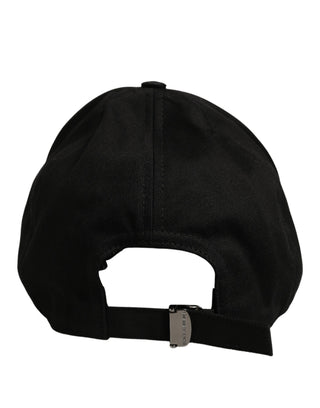 Men Black Cotton Baseball Capello 6 Panels Hat