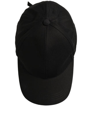 Men Black Cotton Baseball Capello 6 Panels Hat