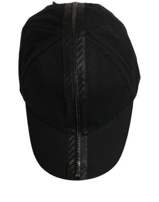 Men Black Cotton Baseball Cap 6 Panels Hat