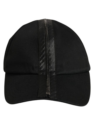 Men Black Cotton Baseball Cap 6 Panels Hat