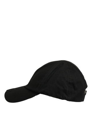 Men Black Cotton Baseball Cap 6 Panels Hat