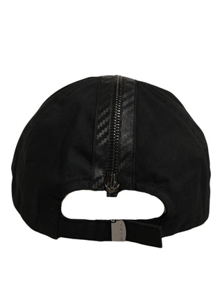 Men Black Cotton Baseball Cap 6 Panels Hat