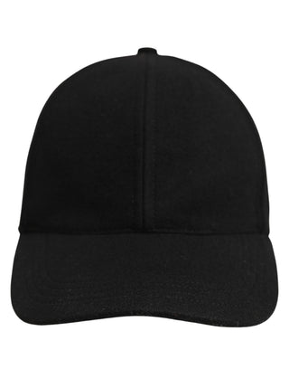 Men Black Wool Baseball Cap 6 Panels Hat