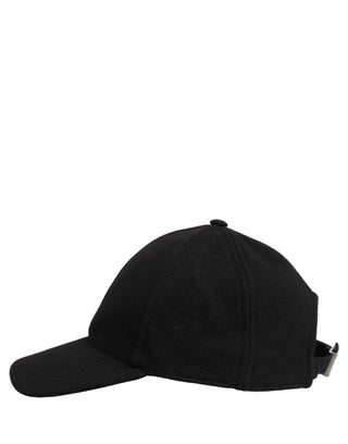Men Black Wool Baseball Cap 6 Panels Hat