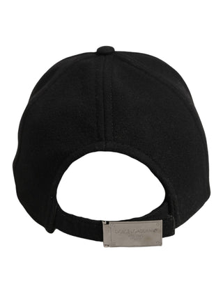 Men Black Wool Baseball Cap 6 Panels Hat