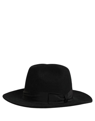 Men Black Classic Wide Brim Fedora Capello Hat