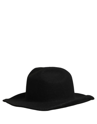 Men Black Classic Wide Brim Fedora Capello Hat