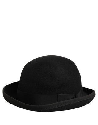 Men Black Rabbit Fur Felt Bowler Capello Hat