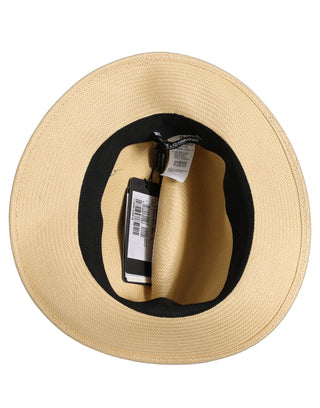 Men Beige Paper Straw Fedora Panama Capello Hat