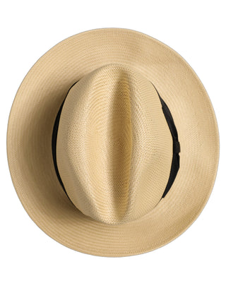 Men Beige Paper Straw Fedora Panama Capello Hat