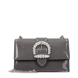 Gray Leather Shoulder Bag