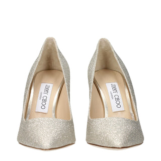 Gold Plastic High Heel Pumps