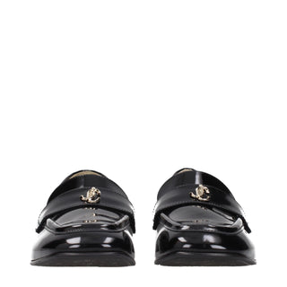 Black Leather Slip-On Loafers
