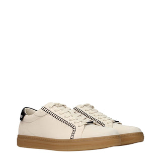 Beige Leather Sneakers