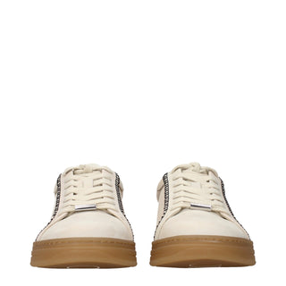 Beige Leather Sneakers