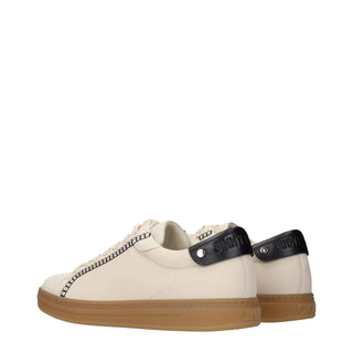 Beige Leather Sneakers