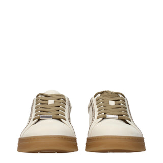 Beige Leather Sneakers