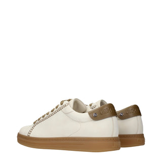 Beige Leather Sneakers