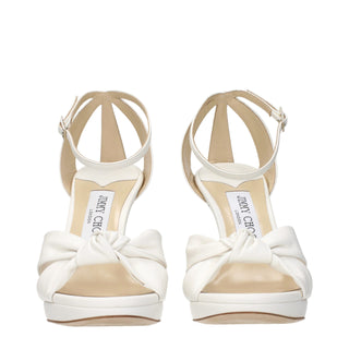 White Leather Platform Sandals