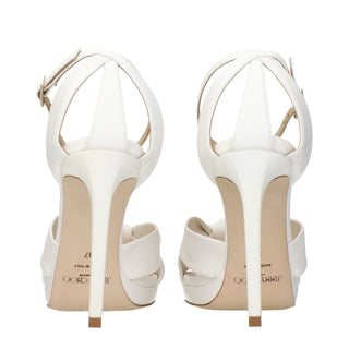 White Leather Platform Sandals