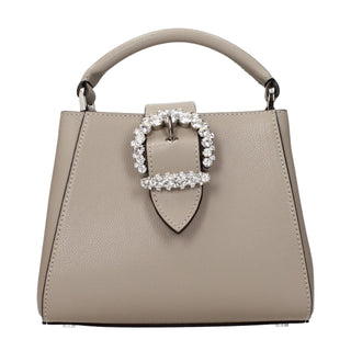 Gray Leather Handbag