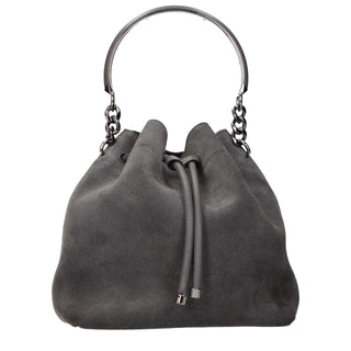 Gray Leather Handbag