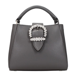 Gray Leather Handbag