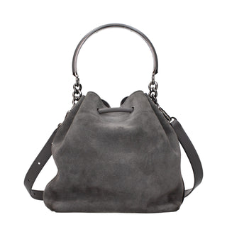 Gray Leather Handbag