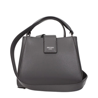 Gray Leather Handbag