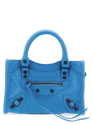 Blue Lamb Leather Handbag