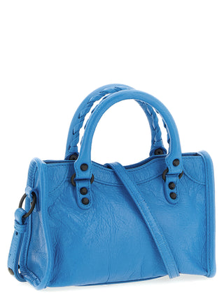 Blue Lamb Leather Handbag