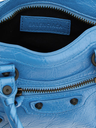 Blue Lamb Leather Handbag