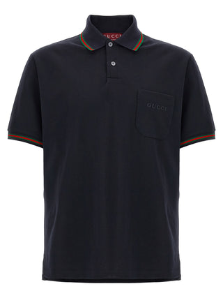 Blue Cotton Polo Shirt