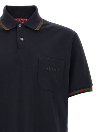 Blue Cotton Polo Shirt
