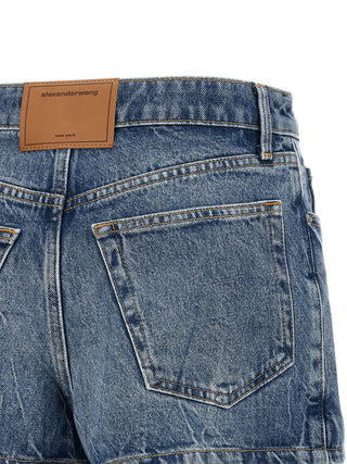 Blue Cotton Bermuda Shorts