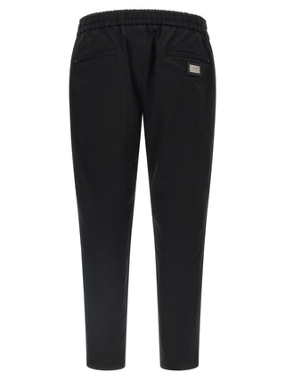 Black Cotton Casual Pants