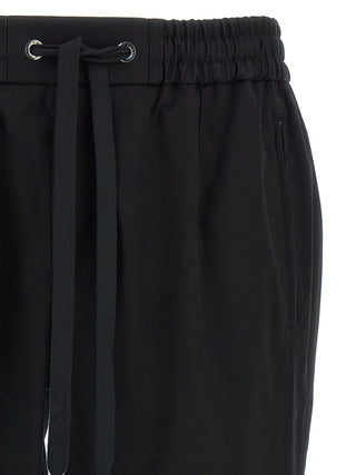 Black Cotton Casual Pants