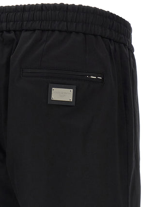 Black Cotton Casual Pants