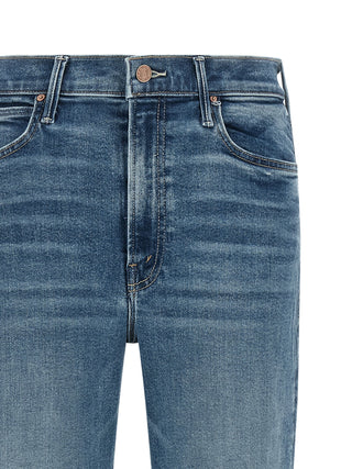 Blue Cotton Flared Jeans