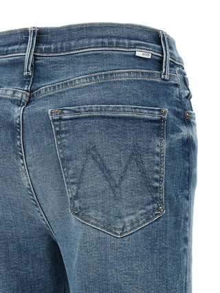 Blue Cotton Flared Jeans