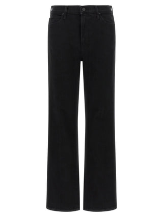 Black Cotton Flared Jeans