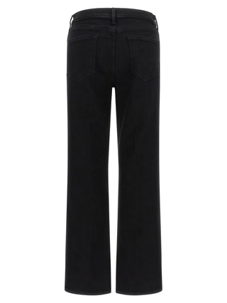 Black Cotton Flared Jeans