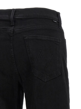Black Cotton Flared Jeans