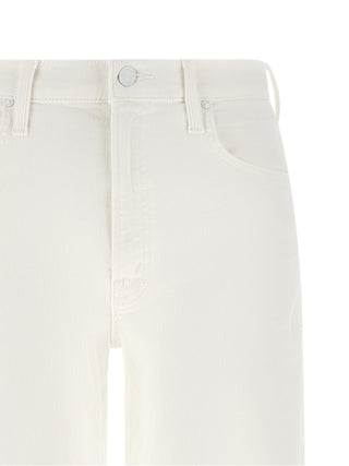 White Cotton Straight-Leg Jeans