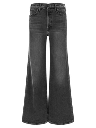 Gray Cotton Flared Jeans