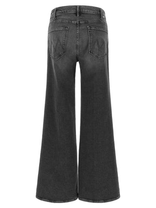 Gray Cotton Flared Jeans