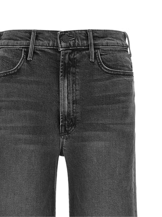 Gray Cotton Flared Jeans
