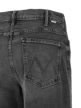 Gray Cotton Flared Jeans