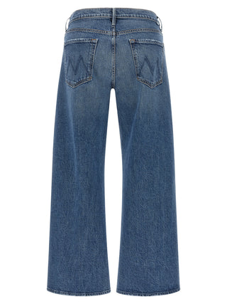 Blue Cotton Cropped Jeans